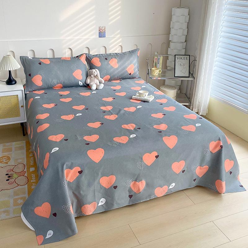 Double Person Cotton Bed Sheet for Summer - Skin-friendly, Student Dormitory Bedding