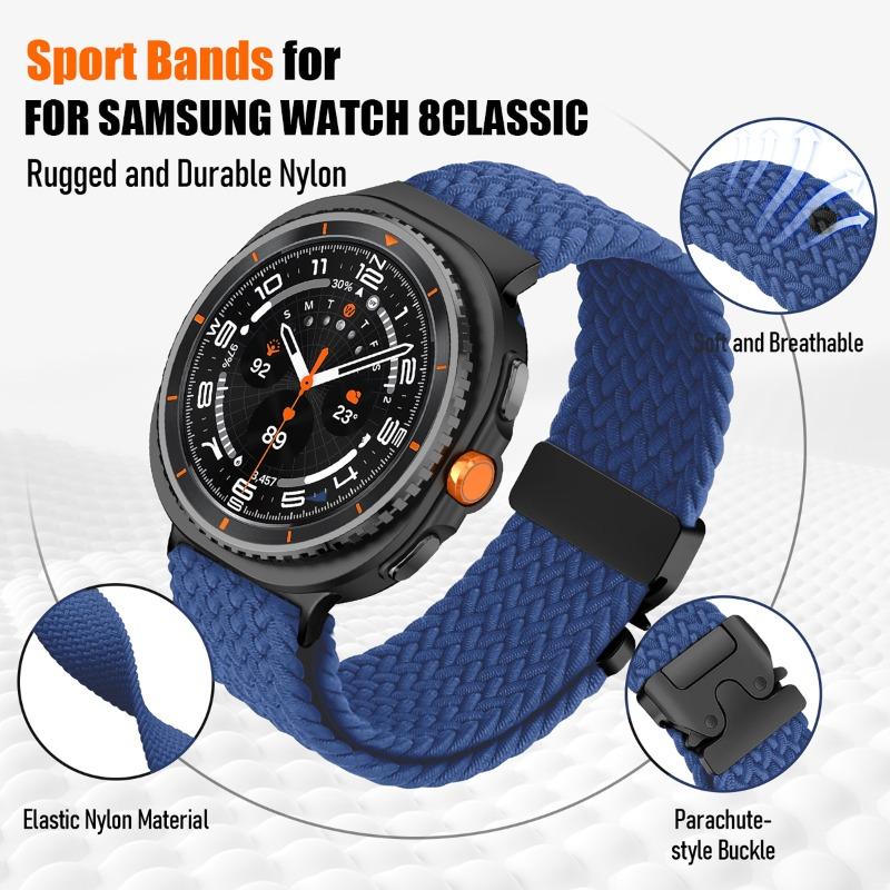 Braided Strap for Samsung Galaxy Watch 8 40 44mm/8 classic Band Parachute Buckle belt Correa Bracelet for Galaxy watch8 straps