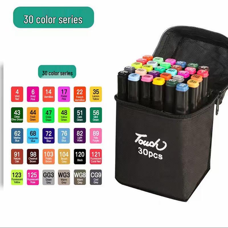 Genuine Dual-Tip Oil-Based Marker Pens - 120 Colors, Quick-Drying, Large Capacity for Elementary School Art.