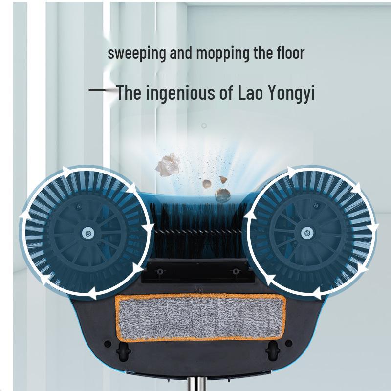All-in-One Manual Sweeper: Push-Type Broom with Suction & Mopping for Household Cleaning