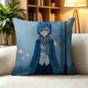 RReZERO Rem Blue Hair Oni Girl  Square DoubleSided printed Pillow Case Bedroom Bedside Pillow Sofa Cushion Cover