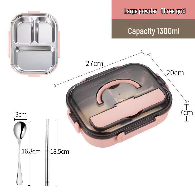 304 Stainless Steel Insulated Bento Lunch Box, Microwaveable & Compartmentalized for Students & Office Workers