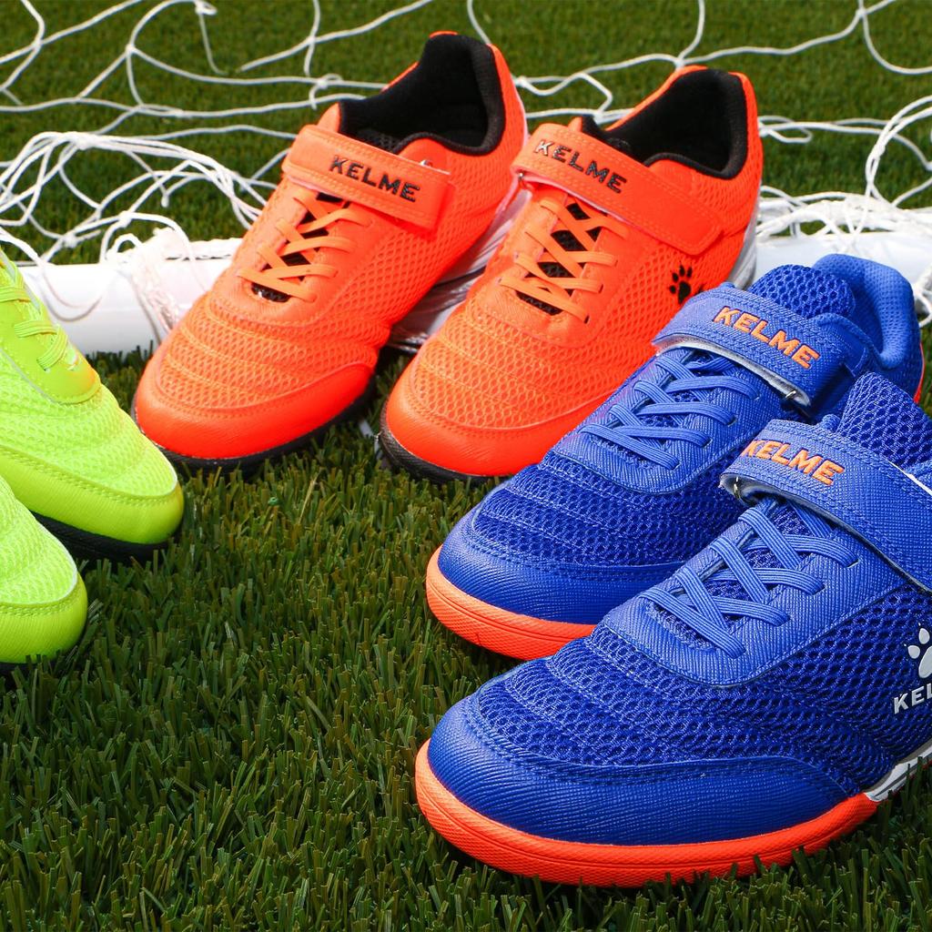 Kelme Dětské fotbalové boty, Futsalové boty, TF tréninkové boty na suchý zip, Vícebarevné, Velikosti 19,0 cm - 24,5 cm