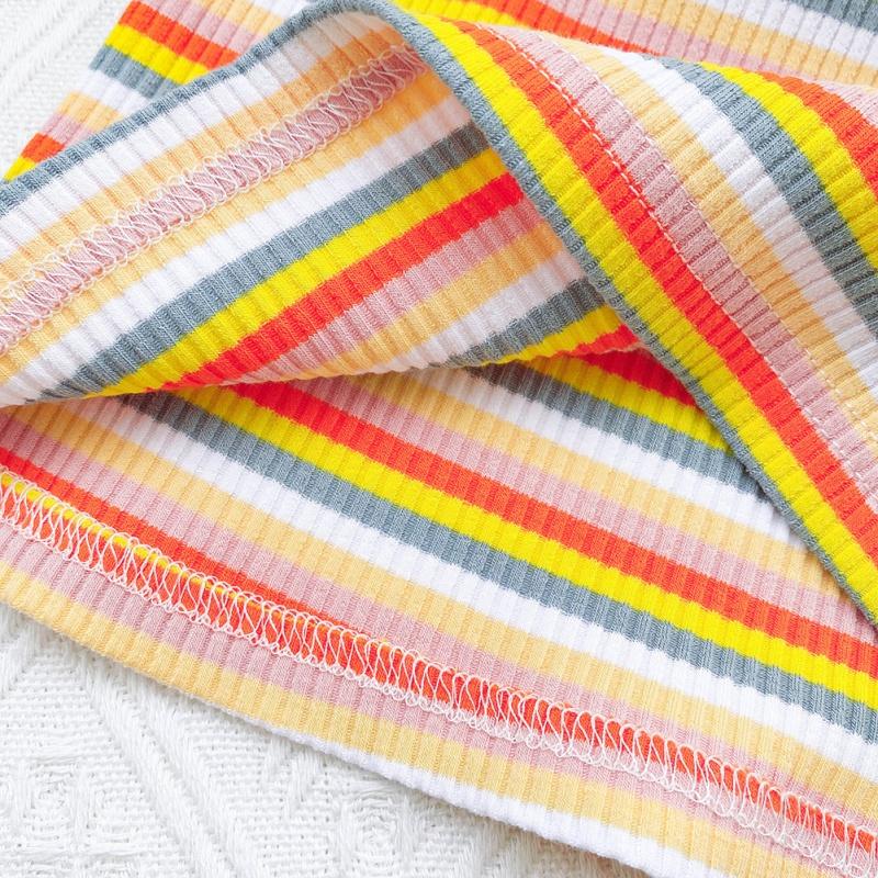 Sommerweste für Babys, ärmellos, niedliches Regenbogen-gestreiftes Hemd, modisches Mädchen-T-Shirt