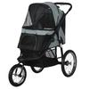 PawHut Dog Stroller, Foldable, Sun Protection, Mesh Windows, Storage Basket, Gray, 111 X 58 X 107 Cm