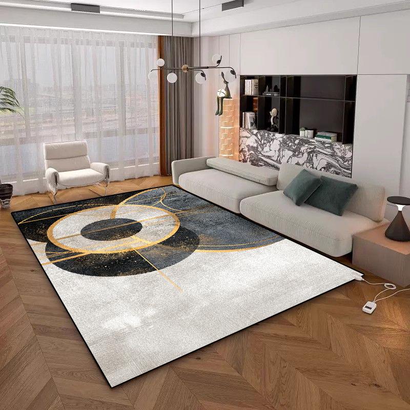 Modern Geometric Carpet for Living Room Large Area Decoration Home Rugs for Bedroom Soft Non-slip Golden Lounge Sofa Mat 200x300