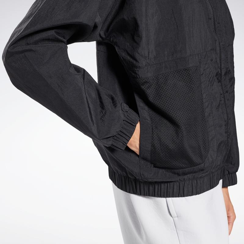 Reebok Breathable Sports Hooded Jacket Women jackets Black GI6964