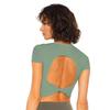 Lulu Women's Quick-Drying Yoga Top with Chest Pads for Pilates, Running & Fitness - Sexy Short Sleeve Design