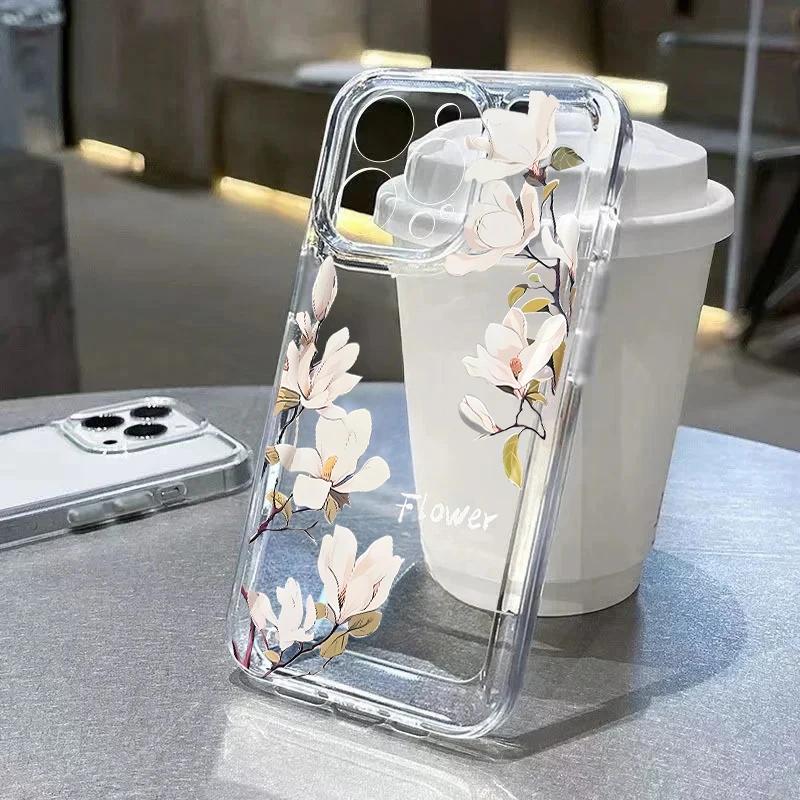 Korean Cute Bow Cherry Clear Case For Infinix Note 30 40 50 Hot 40 Pro 30 Play 30i 50 Smart 8 9 10 Tecno Spark 30C 10 20 Pro