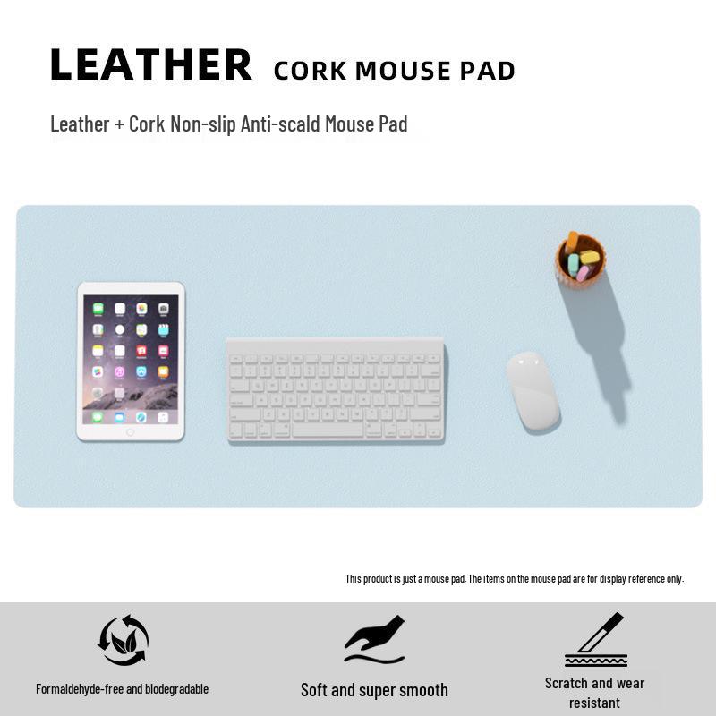 Extra Large Leather Cork Mouse and Keyboard Desk Pad for Office