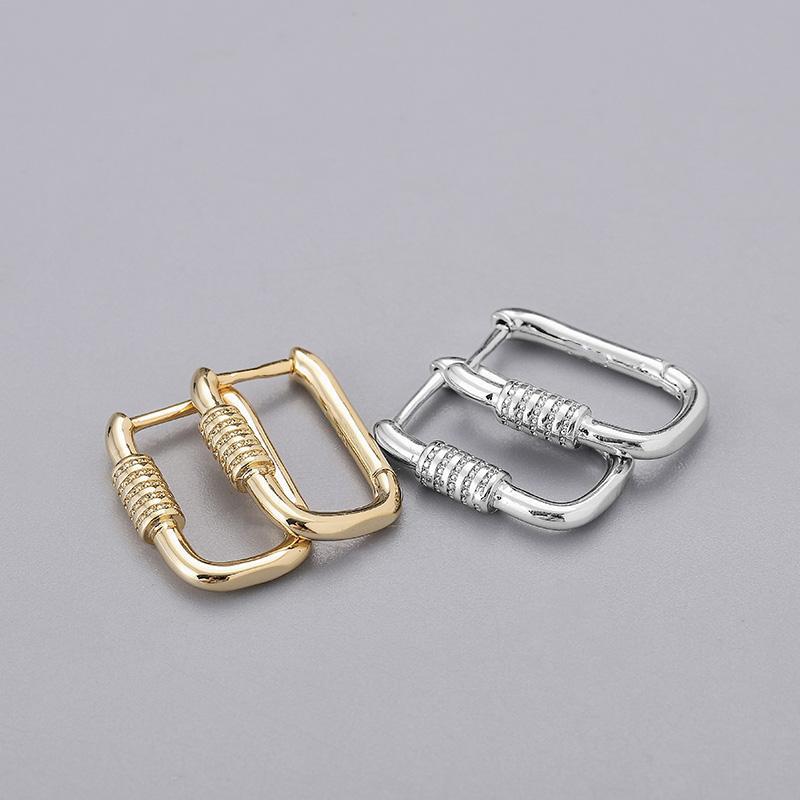 ANENJERY Geometric Oval Hoop Earrings Female Golden French Earrings
