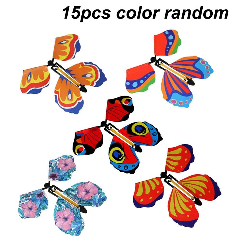 1-30PCS Random Magic Flying Butterfly In The Book Rubber Band Wind Up Toy Internet Celebrity Butterfly Simulation Party Gift