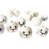Beads for Crafting, Hole Round Wooden Smiles Face Beads Set for DIY Decorations