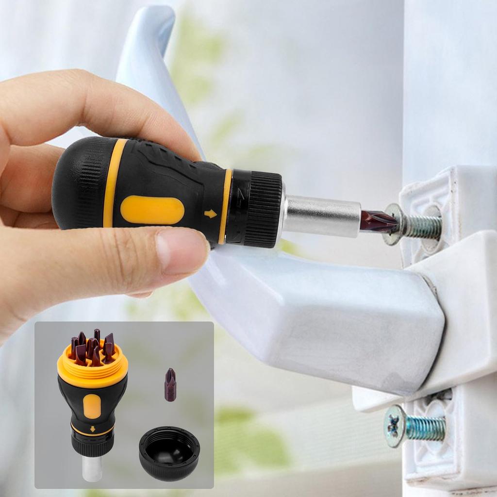 Bestgle Ratchet Screwdriver Interchangeable 25mm Quick Release Stubby Precision Mini Automotive DIY Repair Tool Kit for Furniture Easy Installation