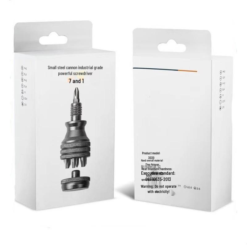 7-in-1 Industrial Grade S2 Screwdriver Set with Phillips, Slotted & U-Type Bits for Household Repair