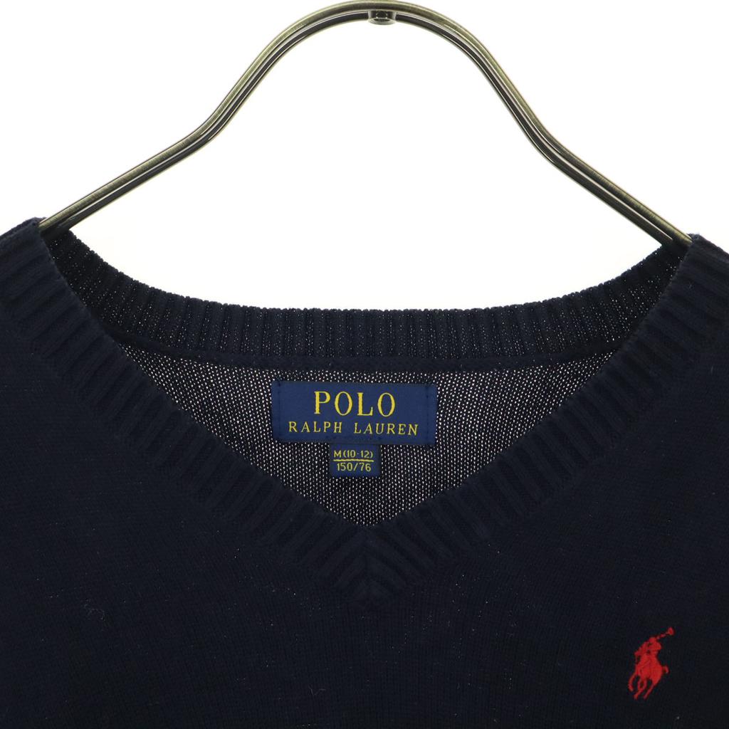 Beauty products POLO RALPH LAUREN One point logo Long sleeve V-neck cotton knit Kid's Used
