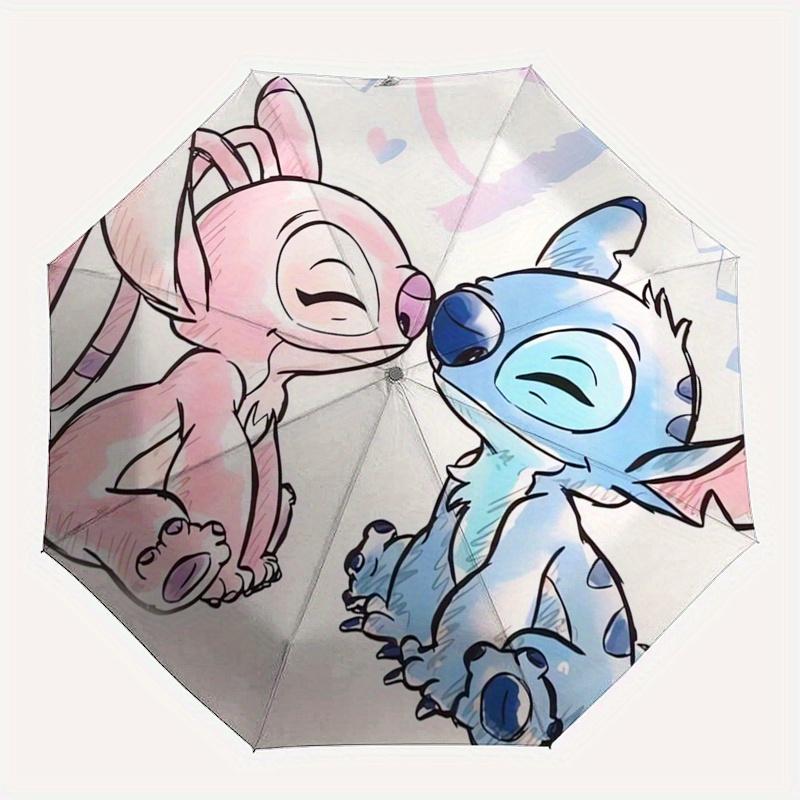 1pc Lilo Stitch Automatic Folding Umbrella: Compact 8-Bone Design Cartoon Outdoor Travel Companion, Business Umbrella, Christmas Valentine's