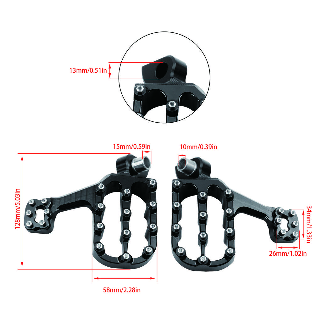 Universal CNC Motorcycle Foot Pegs Anti-Slip Off-Road Parts For Suzuki Yamaha Honda KTM Dirt Pit Bike Motorbike Footrest Pedals