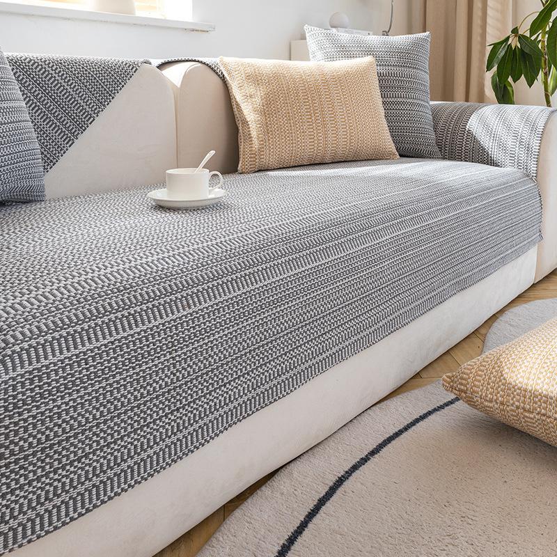 Cotton and Linen Sofa Cushion Non-Slip High-End Sofa Cover All-Inclusive Nordic Simple Thickened Cushion Cover Cloth Four Seasons Universal