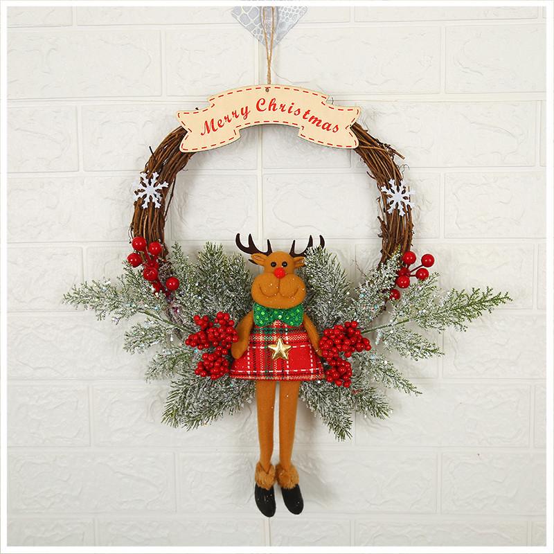 2023 Christmas Wreath: Cross-border Hot Selling 30CM Holiday Decoration for Shopping Mall & Hotel