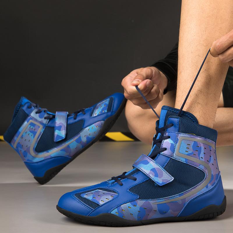 Boxing shoes men's high-top sanda shoes high-top fighting training shoes wrestling shoes fall boots long boots boxing shoes women