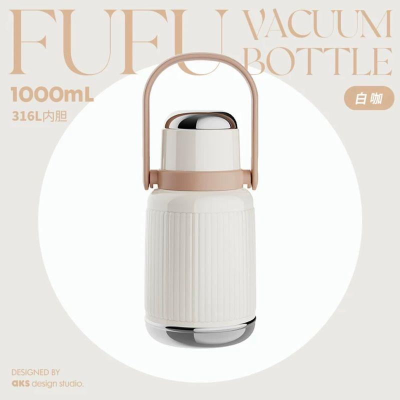 Aks Stainless Steel Large-Capacity Thermos Cup, Stylish and Portable Giant Cup for Girls, High-Value Travel Mug 1000ml White Coffee