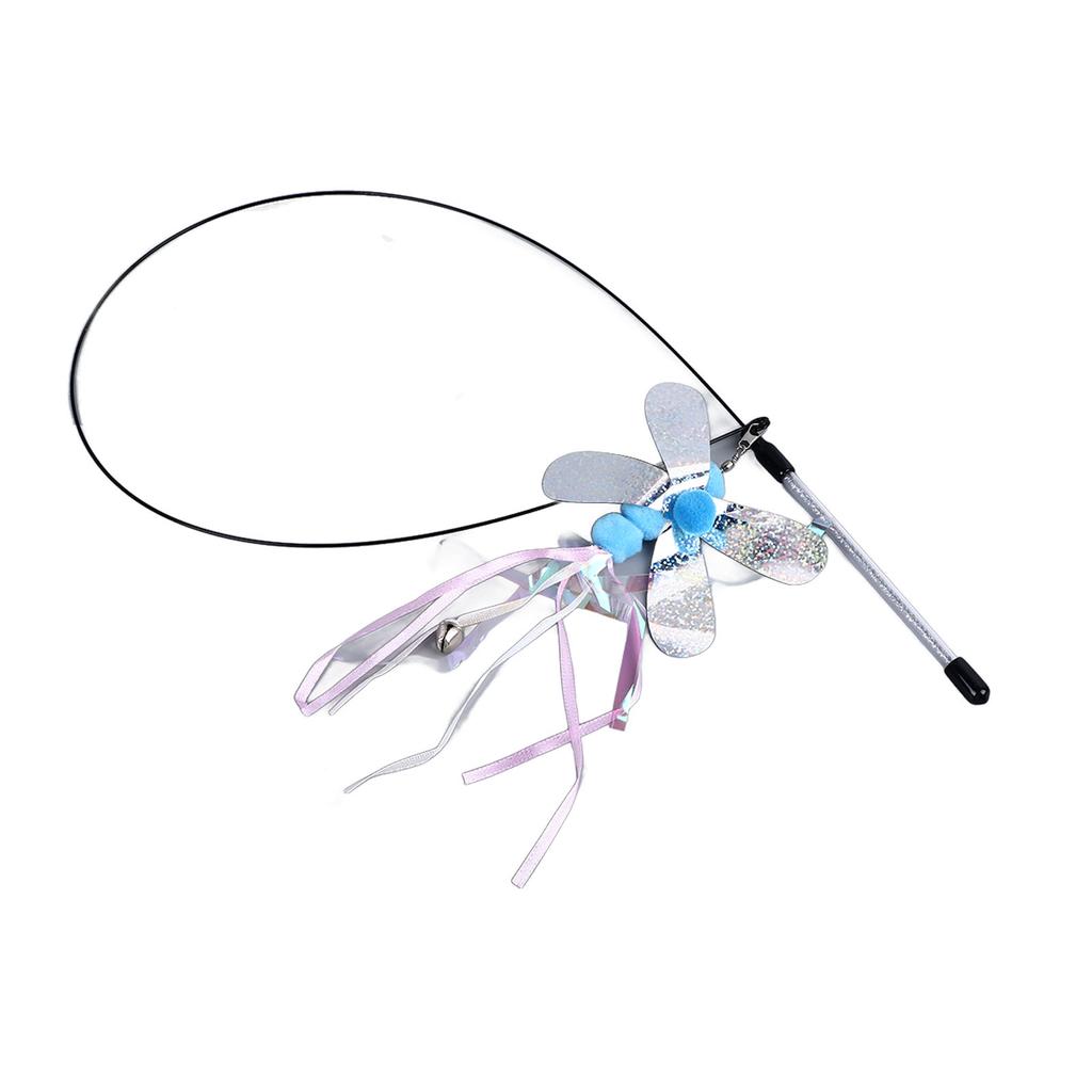Katzen-Spielangel Flexible Drahtgriff Interaktive Katzen-Spielangeln mit Lebendiger Beute für Katze Kätzchen
