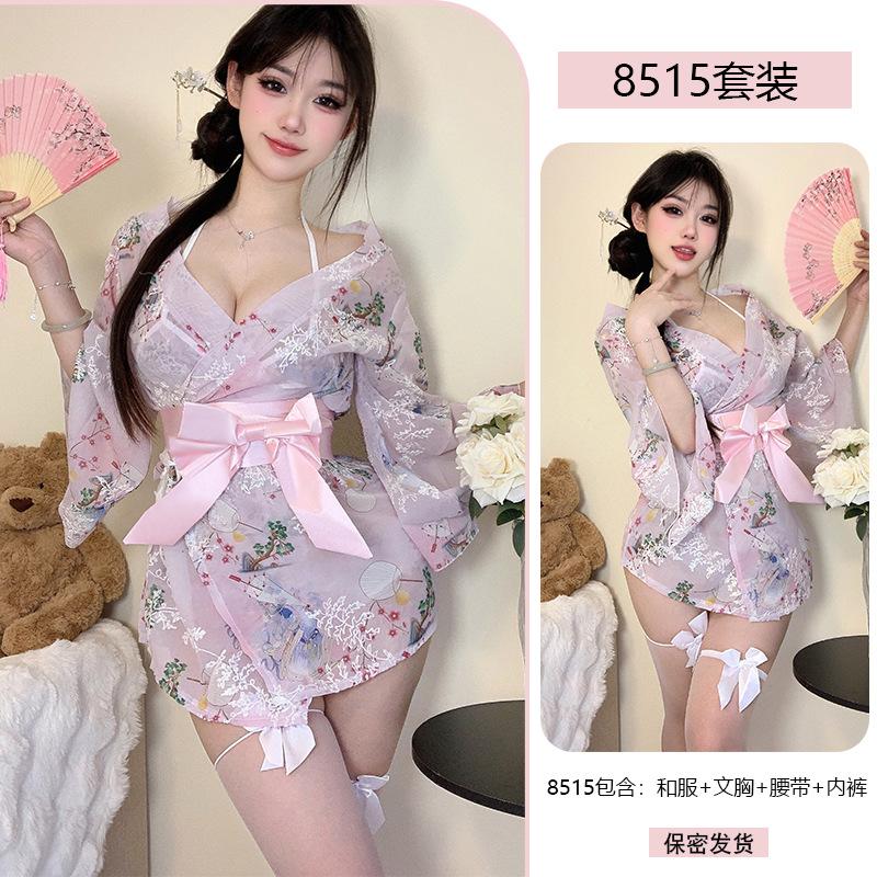 Erotic Underwear, sexy Japanese kimono, plus-size suit, small-cut pajamas, hot and seductive uniform 8515