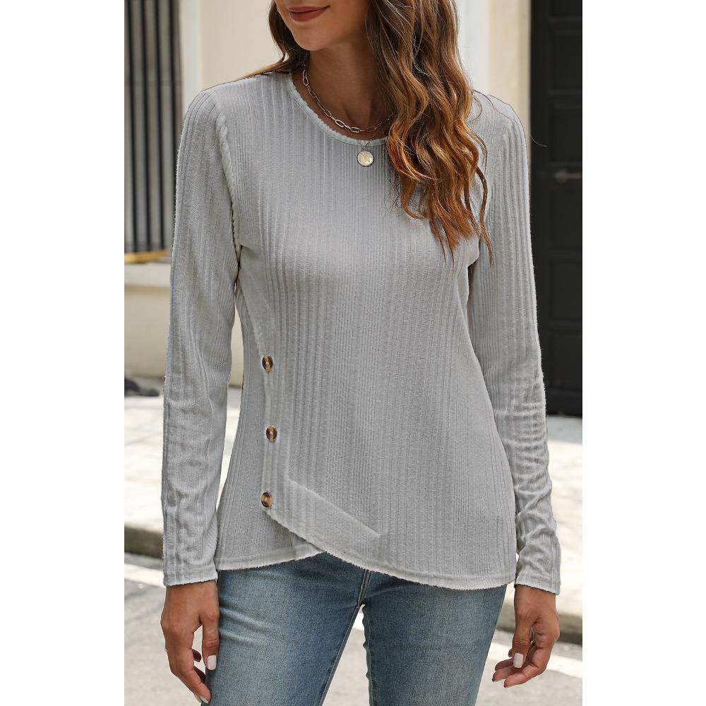 

GMXIA Женская футболка с длинным рукавом из шерсти Pit Strip, осенне-зимняя XXL серый