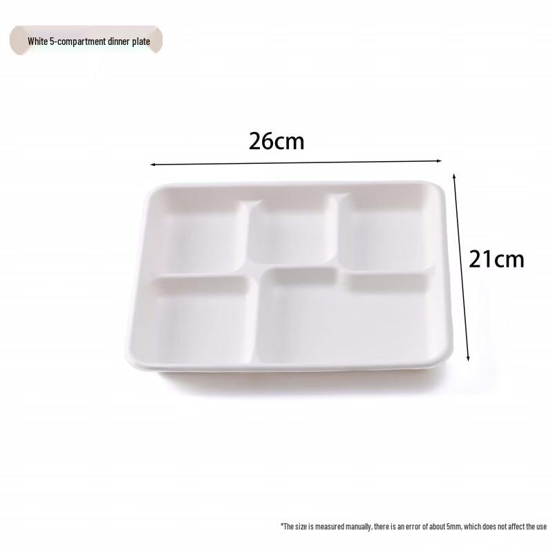 Disposable Pulp 5-Compartment Takeaway Boxes