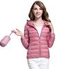 Damesmode Ultralicht Gewatteerd Pufferjack Jas Dames Effen Lichtgewicht Warm Bovenkleding met Afneembare Capuchon Opbergzak