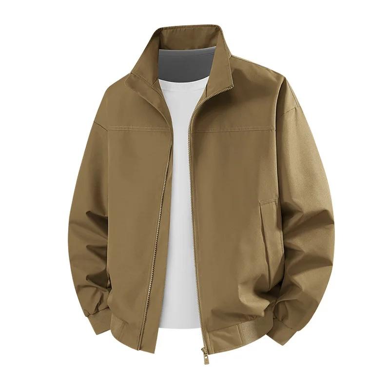 Men's Spring Autumn Vintage Jackets Stand Collar Loose Windproof Outerwear Coats Men Moto Biker Jacket
