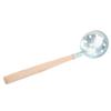 Gezackter Holzgriff Eisangel-Löffel Verzinkter Stahl Eisangel-Abschöpflöffel Sieb 34cm13.4in
