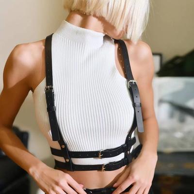 Punk Belt Black Pu Leather Belt Harness Belt for Women Gothic Body Adjustable Waist Belts Dresses Party Accessories