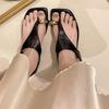 Low Heel Sandals Summer New Square Head Metal Buckle Head Soft Sole Anti-slip Wear-resistant Flat Shoes