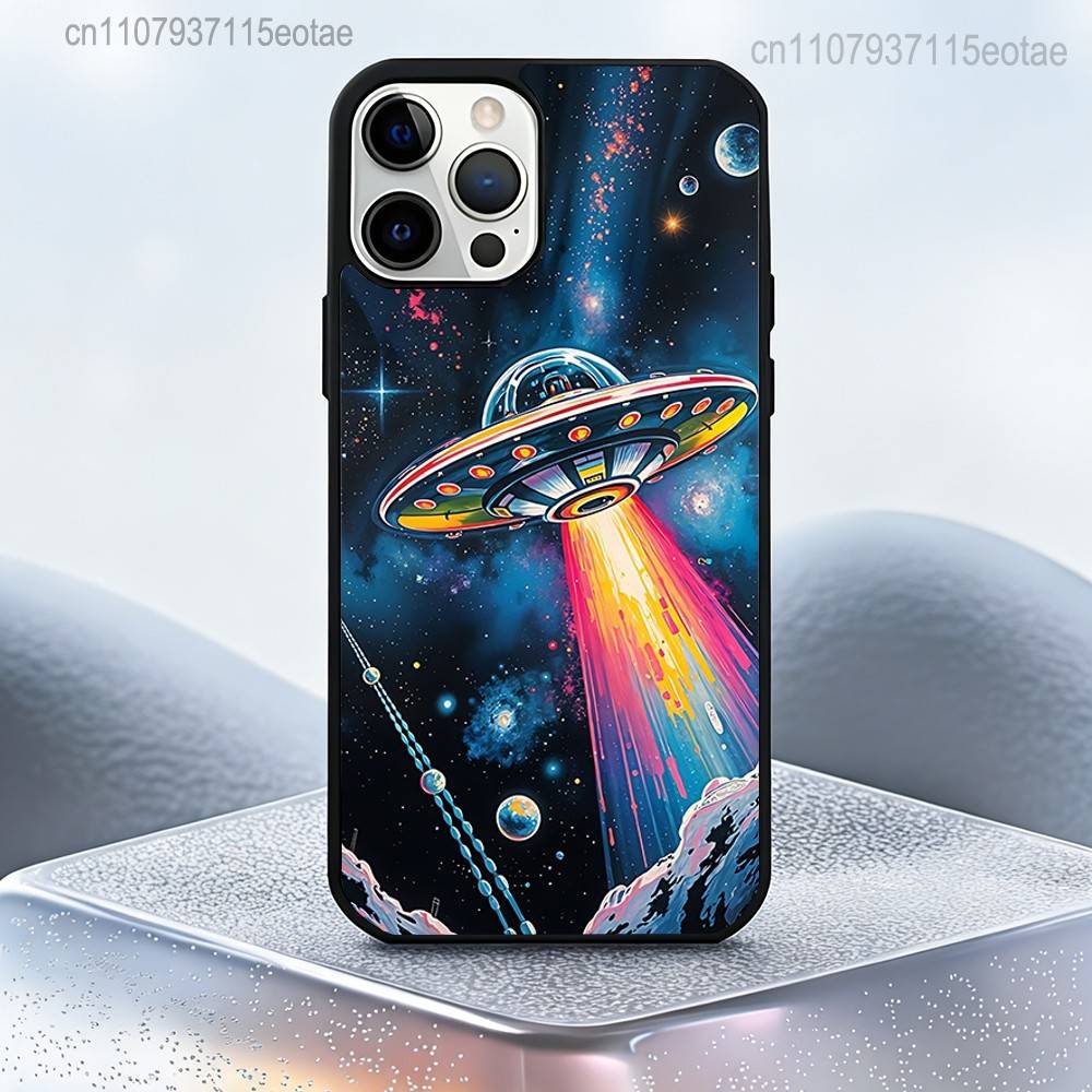UFO Alien Thing ART Case For iPhone 17,16,15,14,13,12,11,Pro,Max,Plus,Mini,SE4,E Magnetic Magsafe Wireless Charging