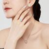 Sterling Clover Pendant Necklace Earring Set Women Fashion Jewelry Gift