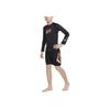 Nike T-Shirt Swim Letter Round Neck Casual Pullover Sun Protection Quick Dry Long Sleeve Kids Tops Black FZ6551-010