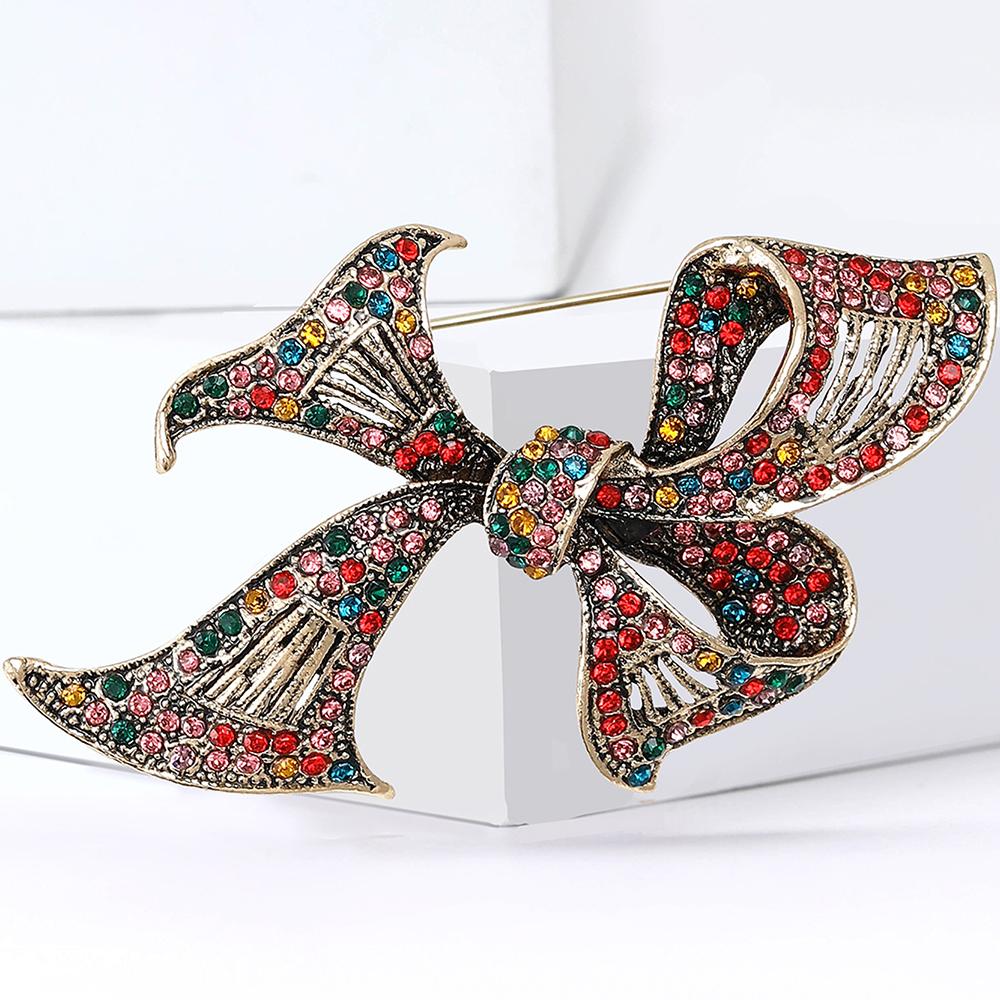 

Винтажные хрустальные броши-банты, броши-банты со стразами, праздничные ювелирные подарки разноцветный