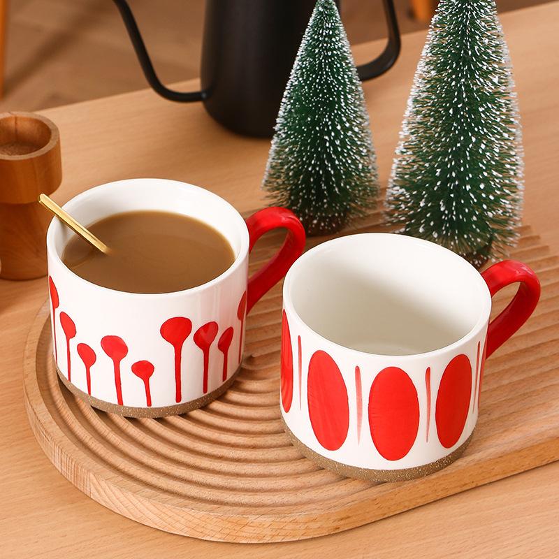 Nordische Keramik Kaffee Tee Tasse Verbrühschutz Milch Frühstückstasse Porzellan Espressotassen Büro Heimgebrauch Kreatives Geburtstagsgeschenk