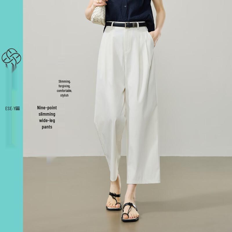 

ESE-Y Women s Cropped Wide-Leg Wrinkle-Resistant Trousers 27