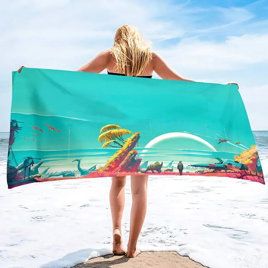Retro Poster Microfiber Beach Towels Bath Towels Quick Dry Pool Towels Sand Free Beach Blanket for Travel Camping Vacation