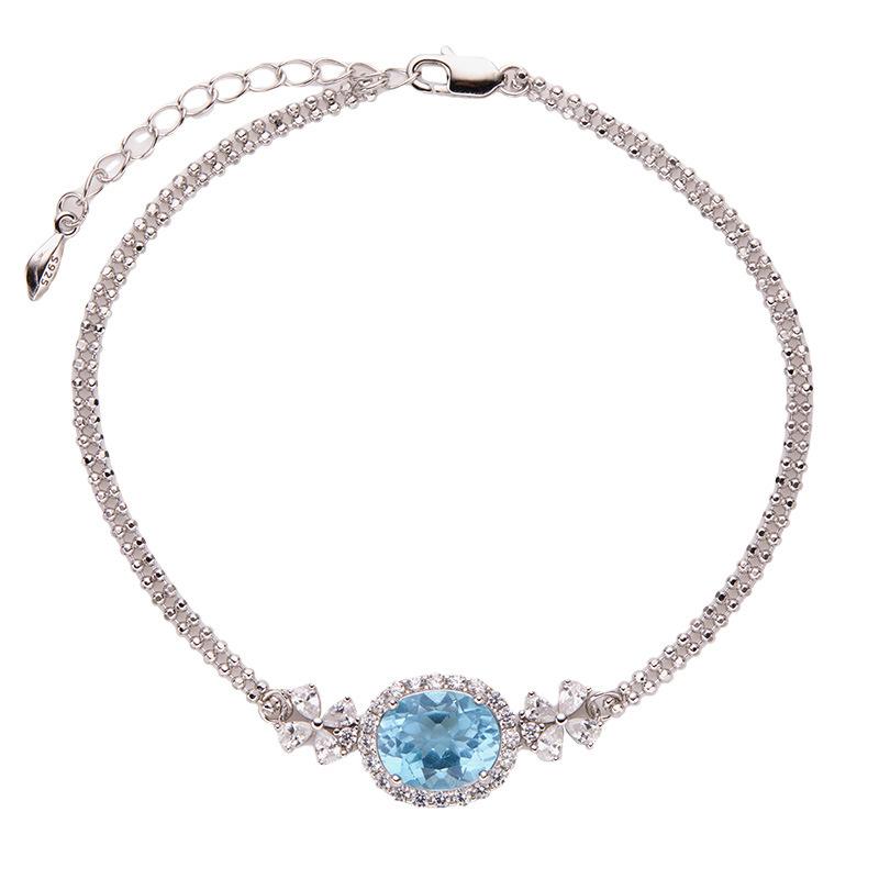 Premium Non-Fading S925 Sterling Silver Natural Topaz Citrine Colored Treasure Bracelet Bracelet Jewelry