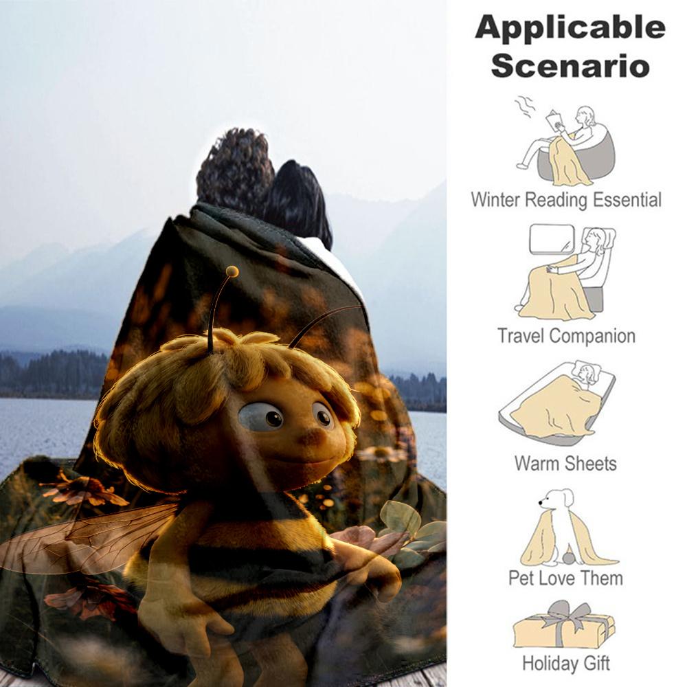 Maya Bee Blanket, High quality Comfortable for All Seasons, Home Decor, Warmth and Comfort