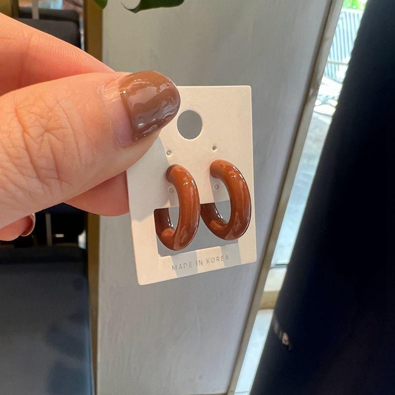 

Cookie South Korea Morandi Pigment Ring Eardrop Jewelry Brown
