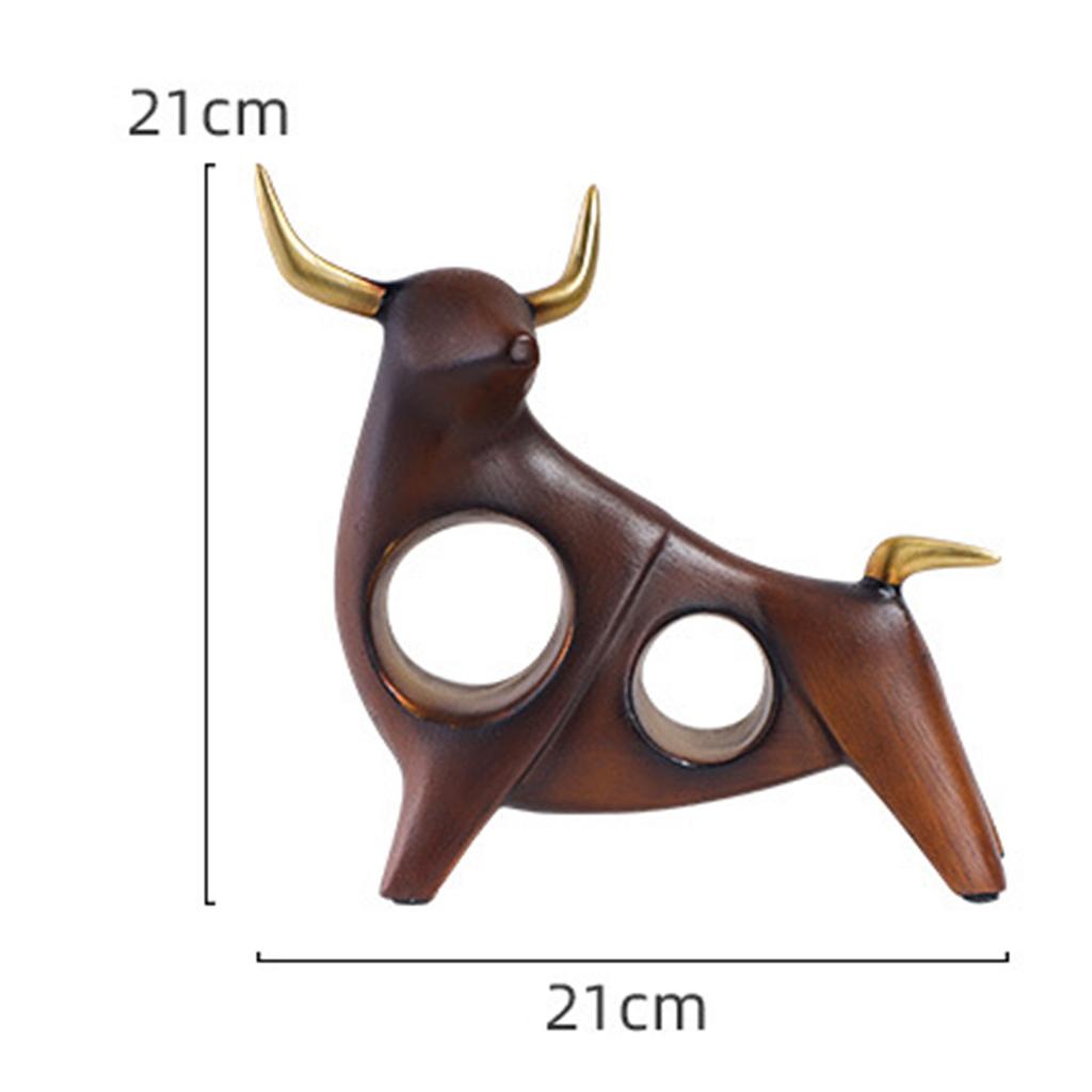 Resin Bull Sculpture Artist Graffiti Decor Modern Sculpture Present Home Office Shelf OX Figurine Bookcase Ornament Crafts