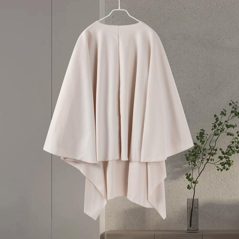 Chaqueta Capa Chal para Mujer Otoño e Invierno Abrigo Holgado con Cuello en V