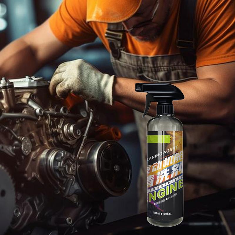 Auto-Motorreiniger-Spray, 16,9 oz, Fahrzeug-Motorraumreiniger, kein Waschen mit Wasser, Entfernung von Kohlenstoffablagerungen für die Motorpflege