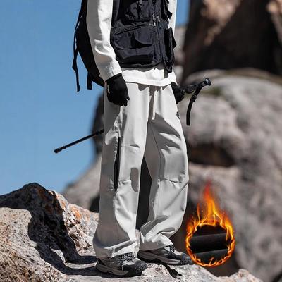 Men's Trendy Mountain Series Velvet-Lined Winter Casual Pants - Outdoor, Water-Resistant, Warm and Durable.