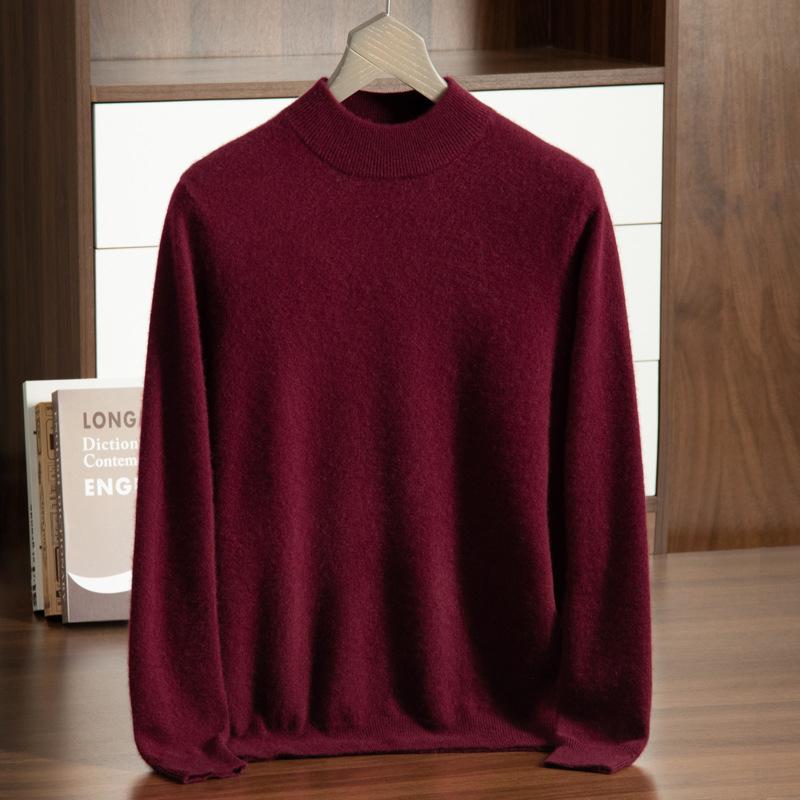 Cashmere Sweater Turtleneck Pullover Thickened Sweater Youth with Warm Cashmere Men Inside